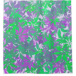 Cortina De Ducha Green and Purple Chestnut Leaves