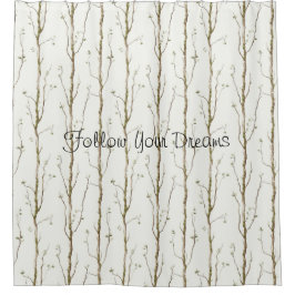 Cortina De Ducha Green Brown Trees  