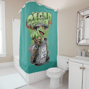 Cortina De Ducha Green Garbage Monster