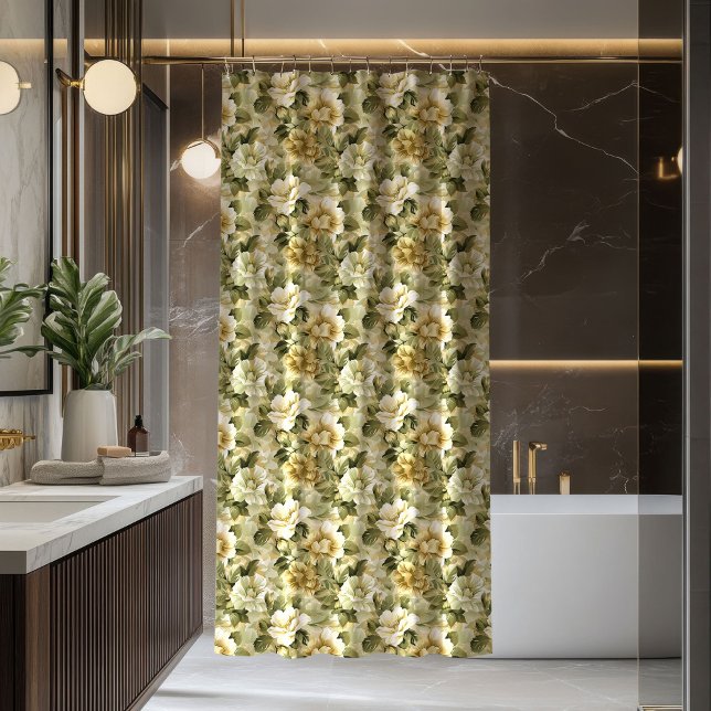 Cortina De Ducha Green Gold Bathroom Curtain Elegant Pastel Chic (Green Gold Bathroom Curtain Elegant Pastel Chic)