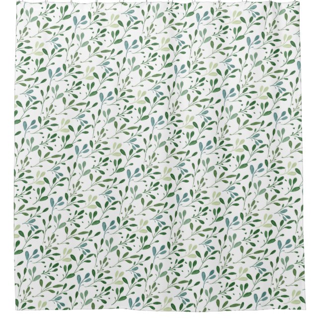 Cortina De Ducha Green pattern leaves  (Anverso)