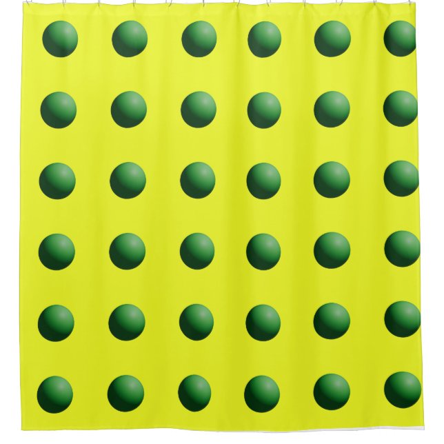 Cortina De Ducha Green Spheres on Yellow  (Anverso)