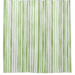 Cortina De Ducha Green White Stripes