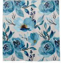 Cortina de ducha gris azul vintage