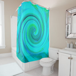 Cortina De Ducha Groovy Guay Resumen Aqua Liquid Art Swirl