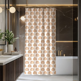 Cortina De Ducha Groovy Rainbows Curtain Terracotta Copper Style