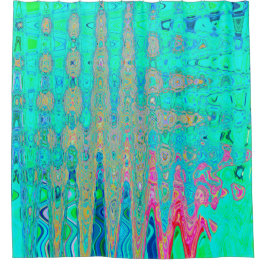 Cortina De Ducha Groovy Resumen de las ondas atómicas del arco iris