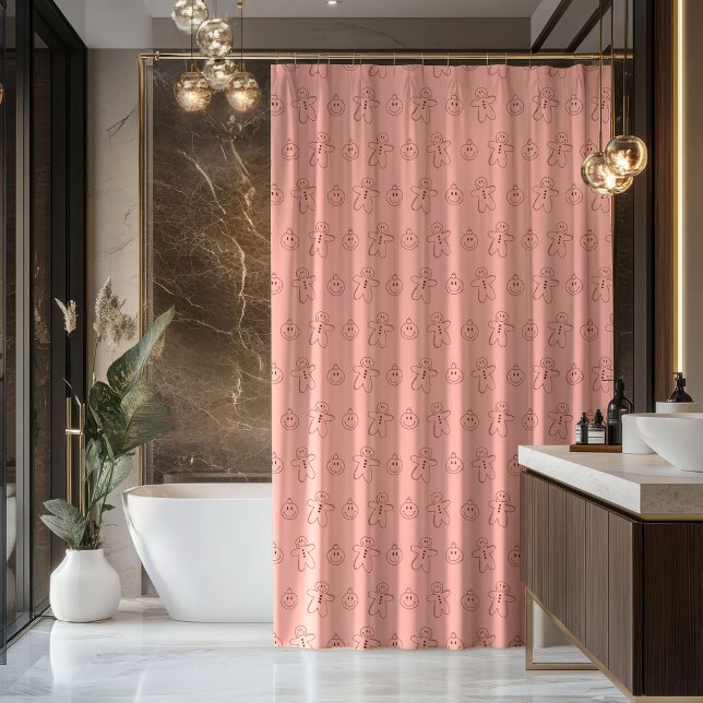 Cortina de ducha groovy retro pastel Navidad diver (Groovy Shower Curtain Retro Pastel Christmas Fun)