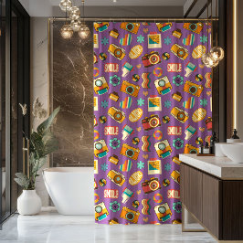 Cortina De Ducha Groovy Swirl Curtain Retro Pastel Shower Style
