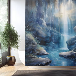 Cortina De Ducha Grotto de cascada etérea de color de agua