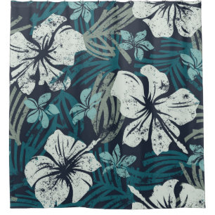 Cortina De Ducha Grunge Hibiscus, Papel de escritorio tropical flor