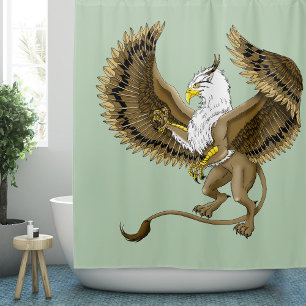 Cortina De Ducha Gryphon Fantasía Griffin Mitología  