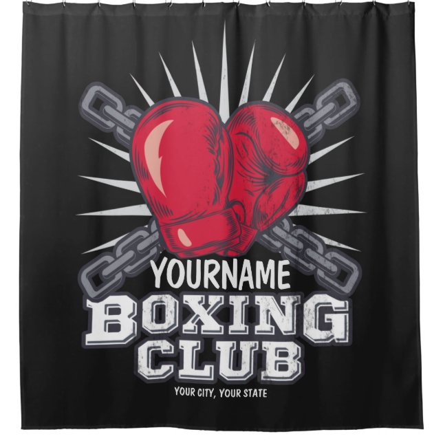 Cortina De Ducha Guantes de boxeo personalizados boxeador campeón d (Anverso)