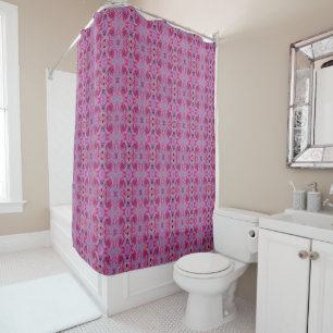 Cortina De Ducha Guay Resumen Retro Pink Hot Pink y Red Floral Swir