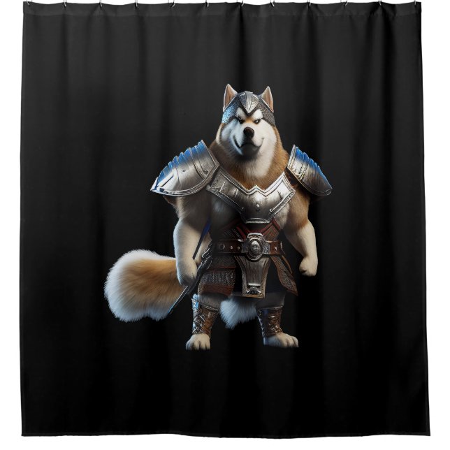 Cortina De Ducha Guerrero Alaskan Malamute Perro, perro militar de  (Anverso)