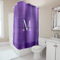 Guión Metalizado monograma morado oscuro cepillado