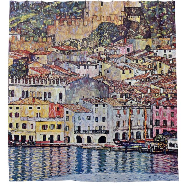 Cortina De Ducha Gustav Klimt - Malcesine en el lago Garda Italia (Anverso)
