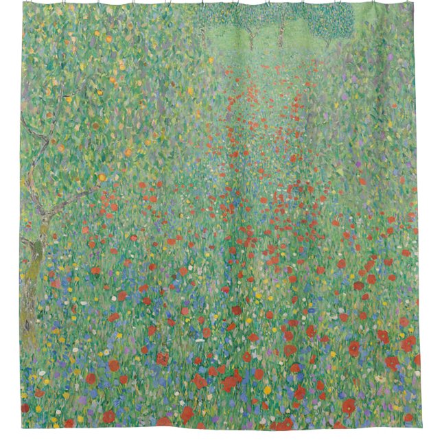 Cortina De Ducha Gustav Klimt Poppy Field (Anverso)
