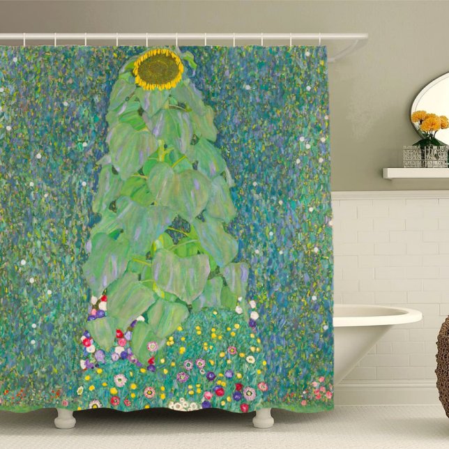 Cortina De Ducha Gustav Klimt Sunflower Art, Floral Art Nouveau (Subido por el creador)