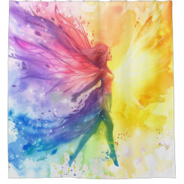 Cortina De Ducha Hada de arco iris caprichosa - Cottagecore encanta