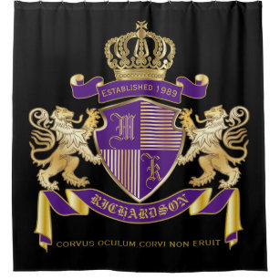 Cortina De Ducha Haga su propio emblema de la corona del monograma