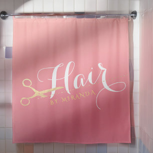Cortina De Ducha Hairstylist Makeup Salon Moderno Tijeras de oro ro