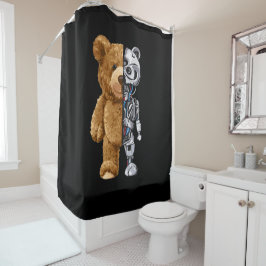 Cortina De Ducha Half Bear Half Robot