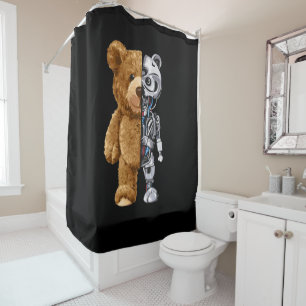 Cortina De Ducha Half Bear Half Robot