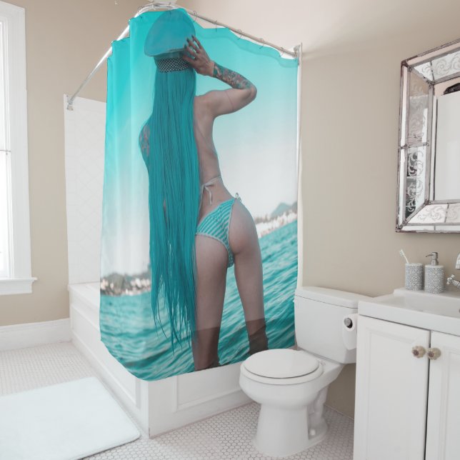 Cortina De Ducha Halfangel66 Azul profundo (In situ)