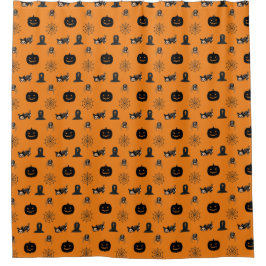 Cortina De Ducha Halloween Cat Shower Curtain 