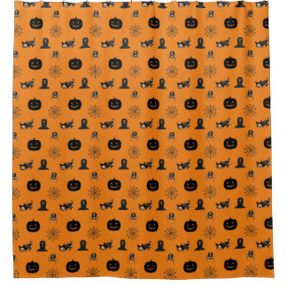Cortina De Ducha Halloween Cat Shower Curtain 