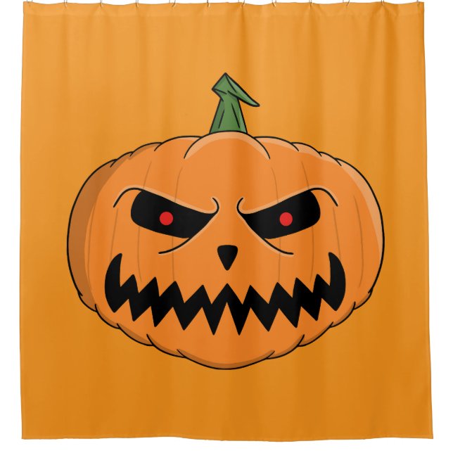 Cortina De Ducha Halloween de Menacing Jack O'Lantern (Anverso)