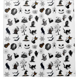 Cortina De Ducha Halloween fantasmal pero divertido