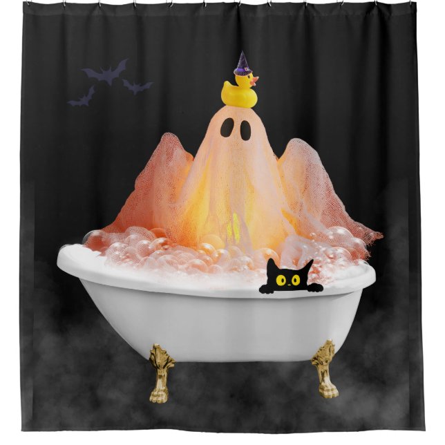Cortina De Ducha Halloween Ghost Bubble Bath (Anverso)