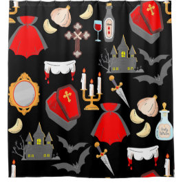 Cortina De Ducha halloween gothic vampire garlic holy water fangs