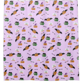 Cortina De Ducha Halloween Jack O Lantern Costume púrpura