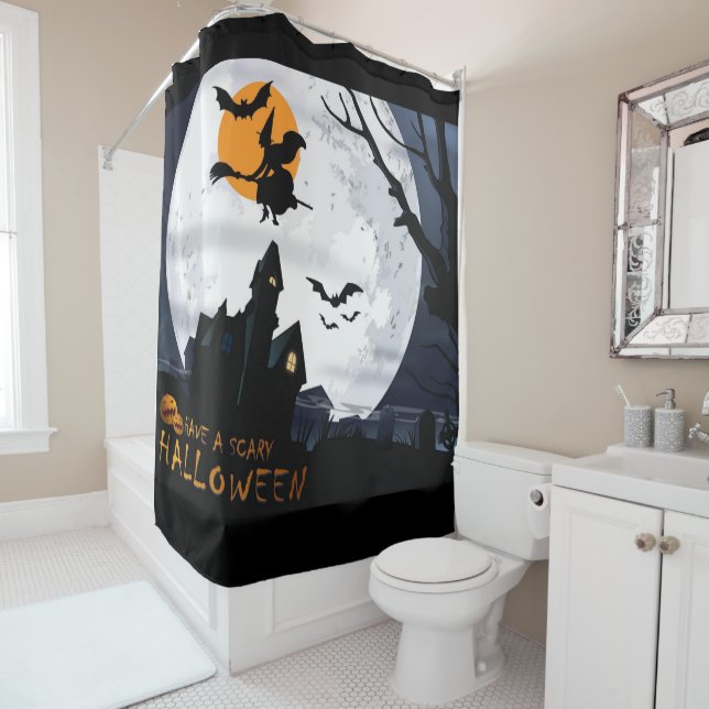 Cortina De Ducha Halloween Shower Curtain Witch (In situ)
