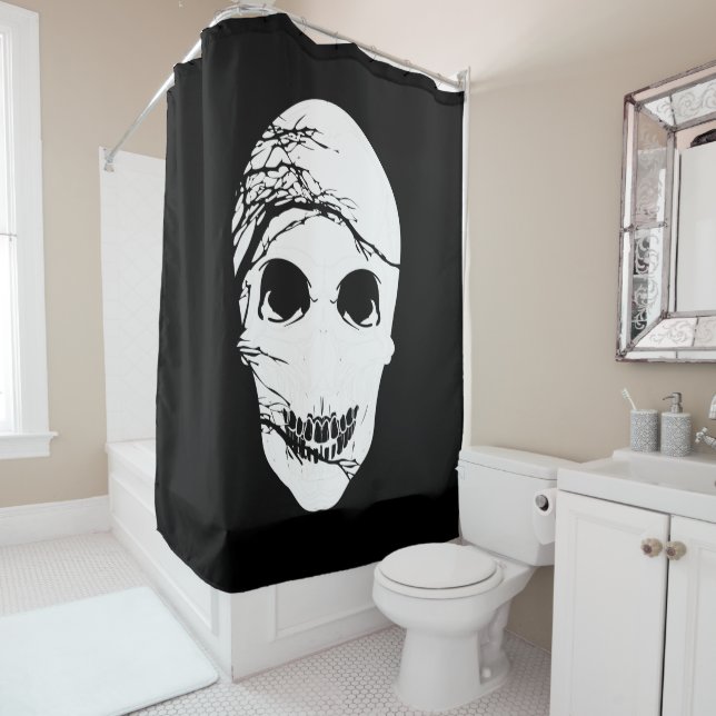 Cortina De Ducha Halloween Skull (In situ)