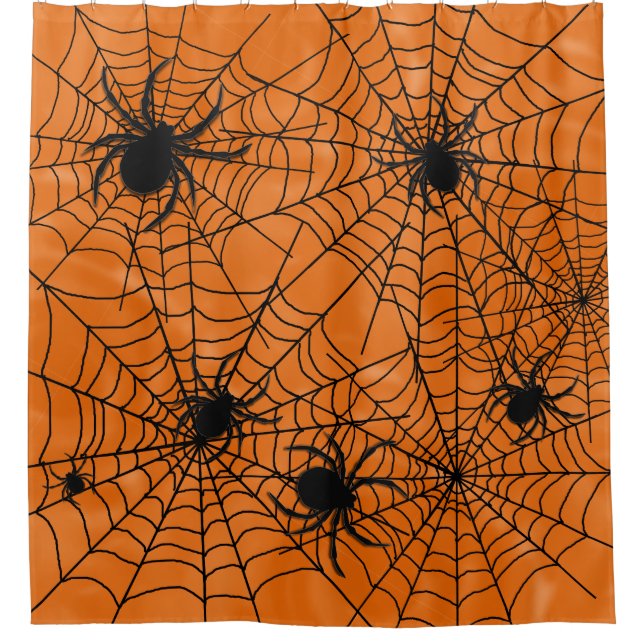 Cortina De Ducha Halloween web de Spiders (Anverso)
