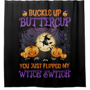Cortina De Ducha Halloween Witch Switch Buckup Buttercup