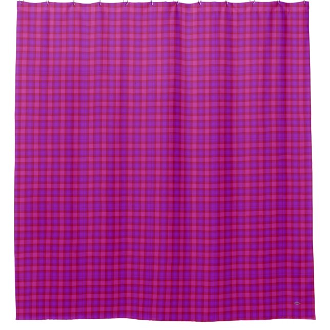 Cortina de ducha HAMbyWG rosado y morado (Anverso)