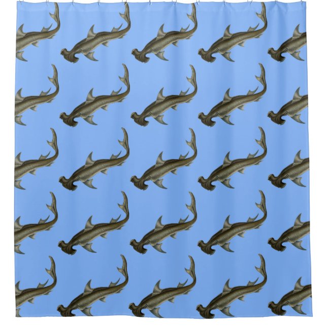 Cortina De Ducha Hammerhead Shark Blue (Anverso)