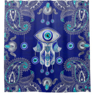 Cortina De Ducha Hamsa Hand-Evil Eye Amulet Ornament