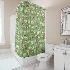 Cortina De Ducha Hand Drawn Christmas Ornaments Shower Curtain