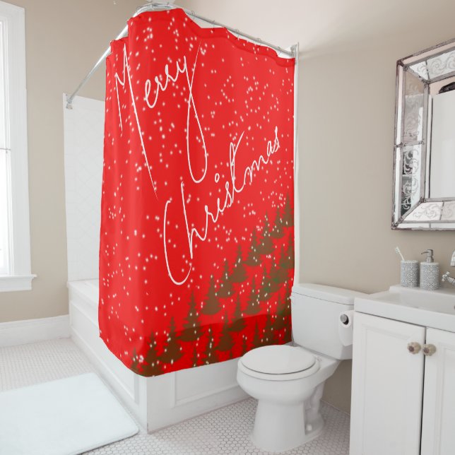 Cortina De Ducha Hand-Drawn Merry Christmas (In situ)