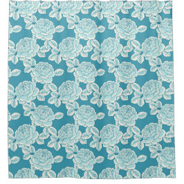 Cortina De Ducha Hand Drawn Peony Floral 