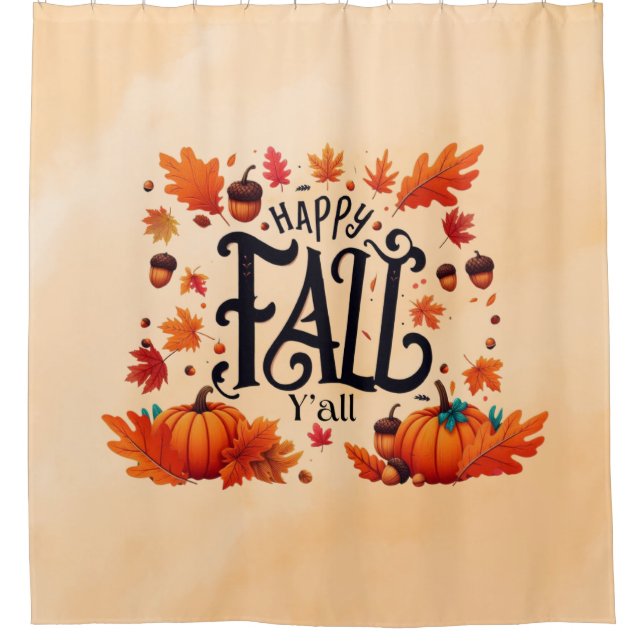 Cortina De Ducha Happy Fall Y'all (Anverso)