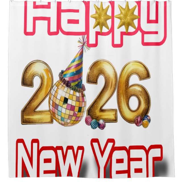 Cortina De Ducha Happy New year  (Anverso)