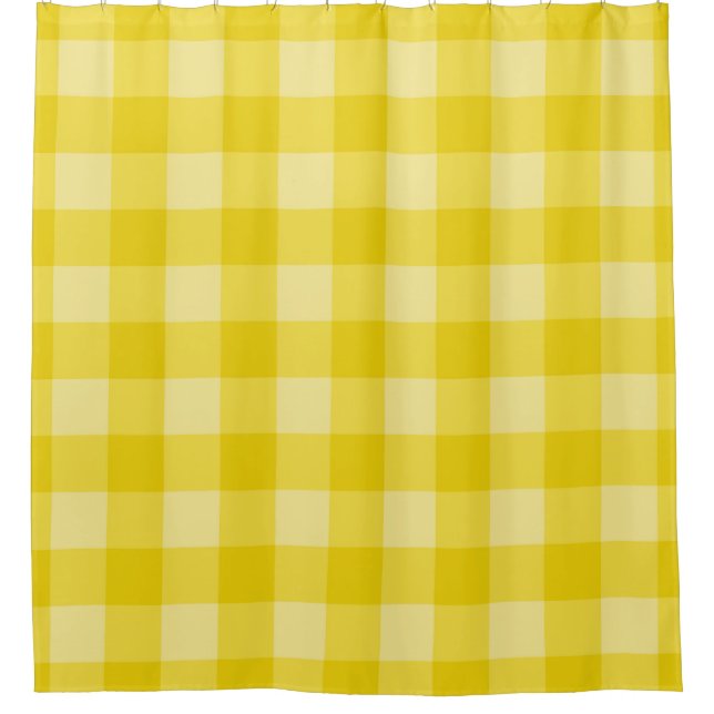 Cortina De Ducha Happy Sunshine Yellow Checkpoint Squares Plantado (Anverso)