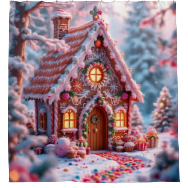 Cortina De Ducha Happy winter with Christmas  (Anverso)